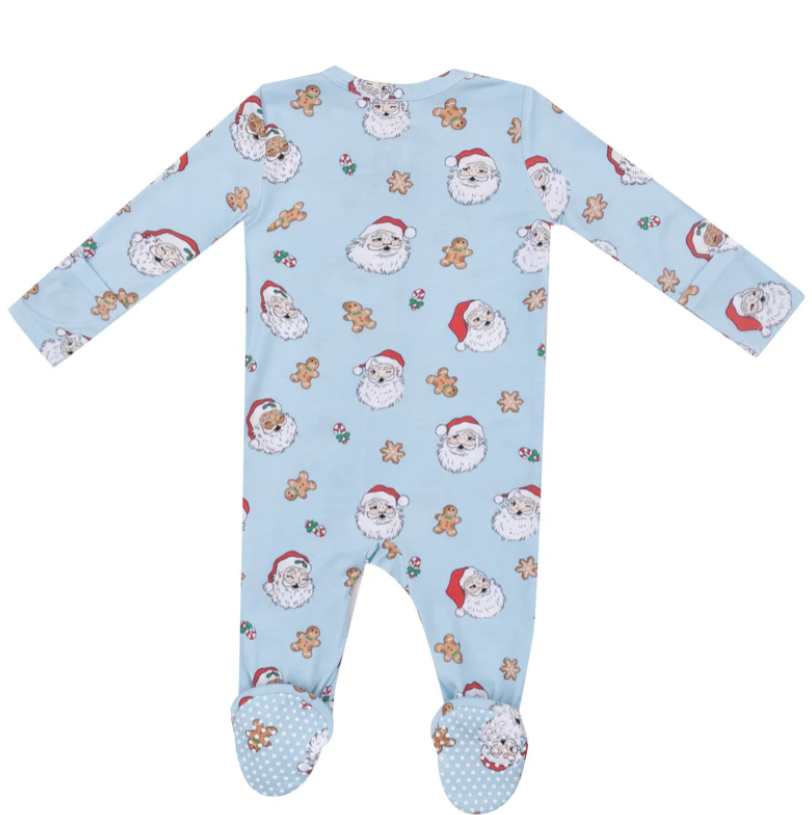 Angel Dear - Vintage Santas Blue Zipper Footie