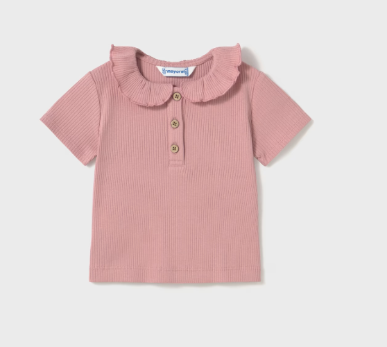 Mayoral - Blush S/S Ribbed Polo