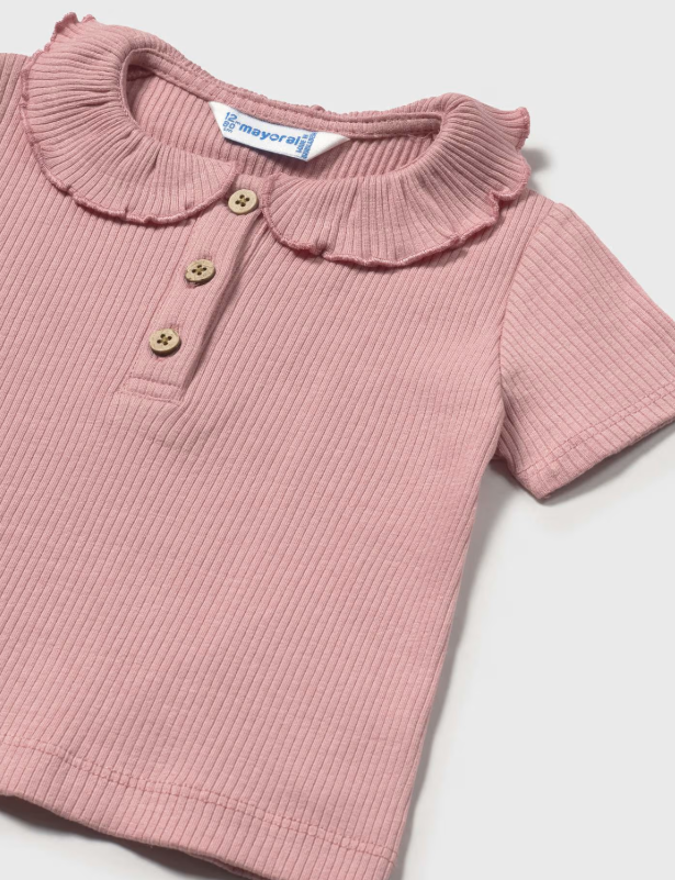 Mayoral - Blush S/S Ribbed Polo