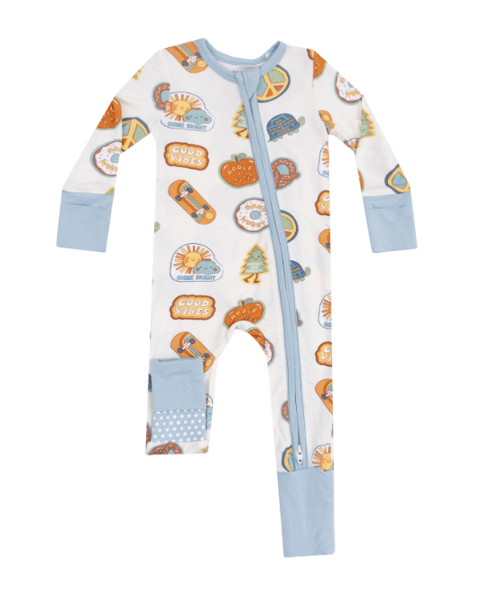 Angel Dear - Groovy Vibes Stickers 2 Way Zipper Romper
