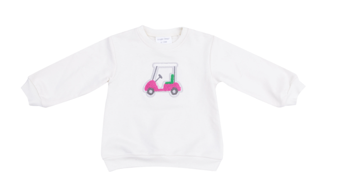 Angel Dear - Golf Cart Pink Oversize Sweatshirt w/ Applique