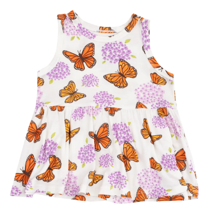 Angel Dear - Monarch Butterflies & Milkweed Tank Peplum Top & Bike Shorts