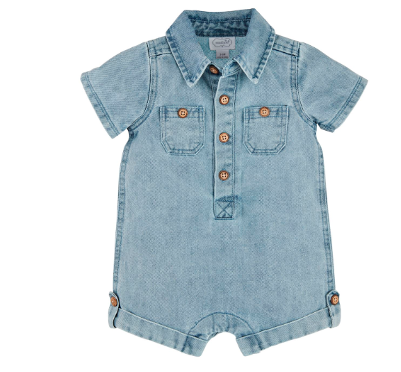 Mudpie - Light Wash Denim Shortall