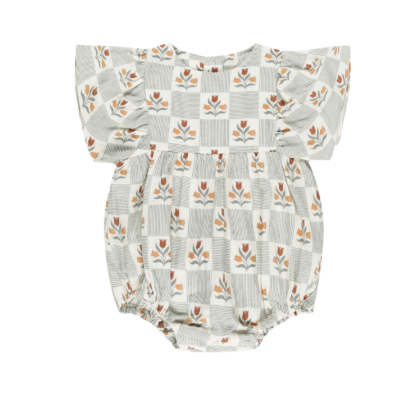 Rylee + Cru - Kalea Romper || Garden Grid