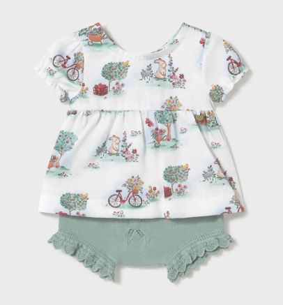 Mayoral - Knit Bloomers & T-Shirt Set - Mint