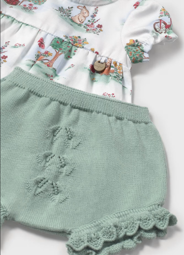 Mayoral - Knit Bloomers & T-Shirt Set - Mint
