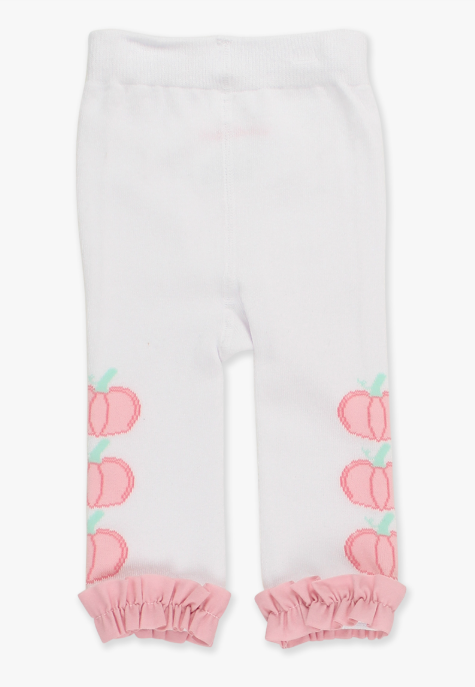 RuffleButts + RuggedButts - Patterned Footless Ruffle Tights - Pink Pumpkin