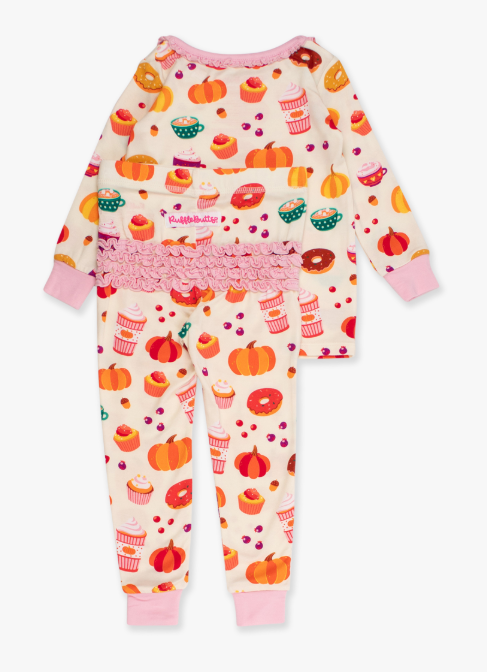 RuffleButts + RuggedButts - Ruffle Long Sleeve Pajama Set - Fall Treats