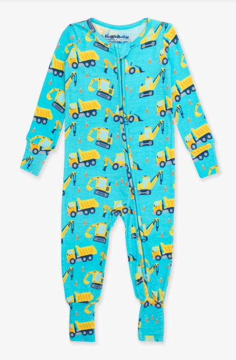 RuffleButts + RuggedButts - Convertible One Piece Pajama - Under Construction