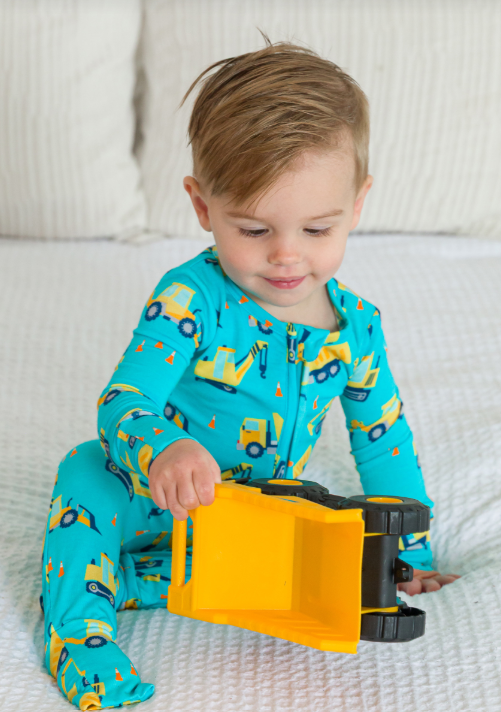 RuffleButts + RuggedButts - Convertible One Piece Pajama - Under Construction