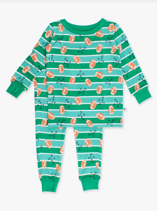 RuffleButts + RuggedButts - Long Sleeve Pajama Set - Tackles & Touchdowns