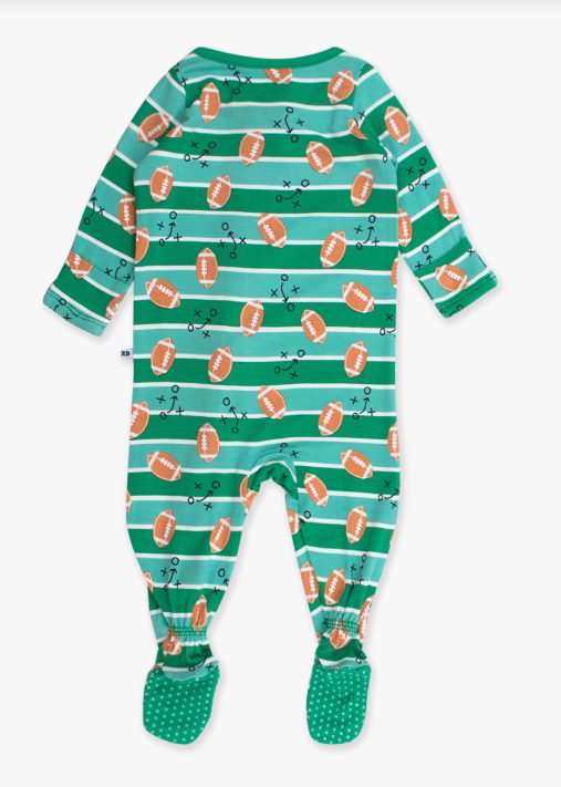 RuffleButts + RuggedButts - One Piece Footie Pajama - Tackles & Touchdowns