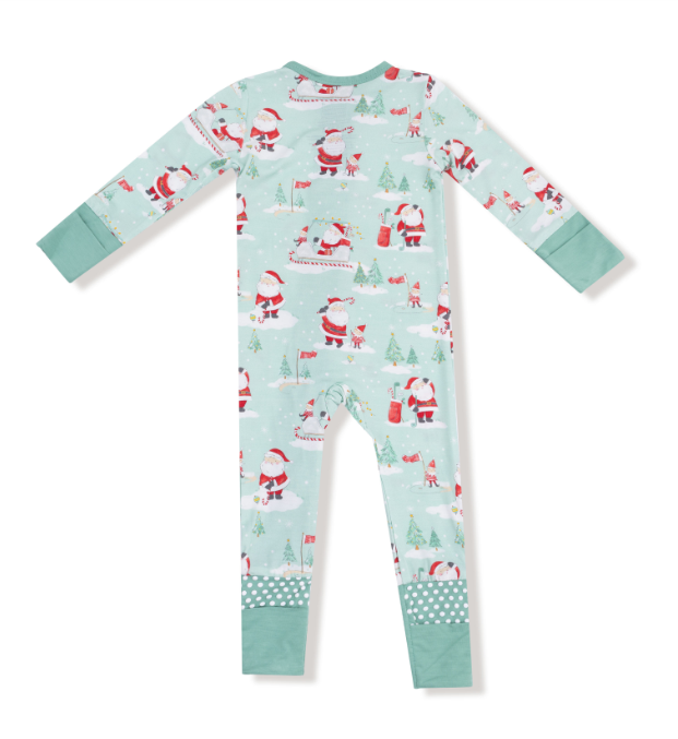 Angel Dear - Golfing Santa & Elves - 2 Way Zipper Romper