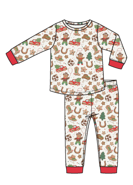 Angel Dear - Cowboy Christmas - L/S Loungewear Set