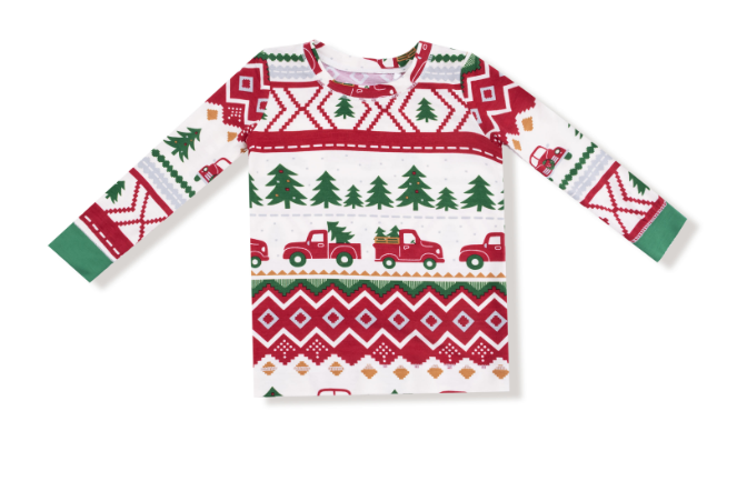 Angel Dear - Red Truck Fair Isle - L/S Loungewear Set