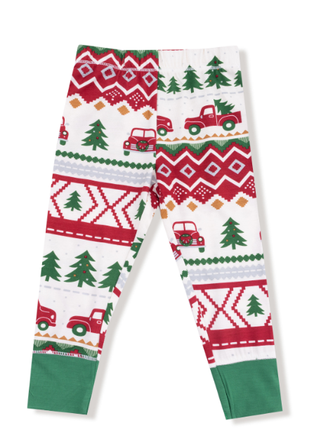 Angel Dear - Red Truck Fair Isle - L/S Loungewear Set