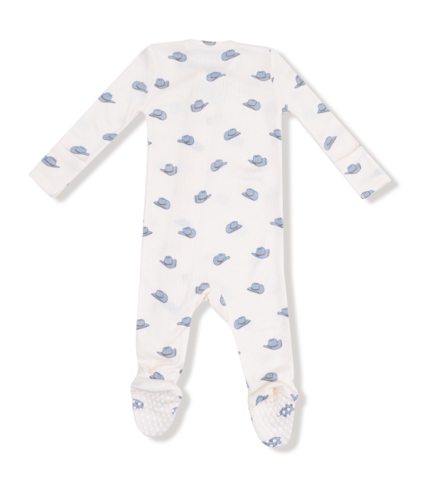 Angel Dear - Petite Cowboy Hats - 2 Way Zipper Footie