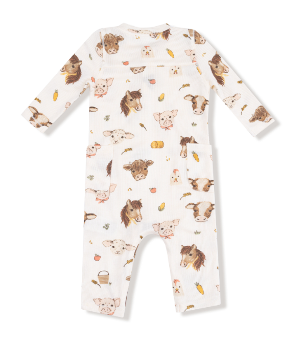 Angel Dear - Vintage Baby Farm Animals - Unisex Romper