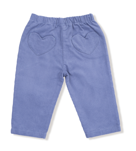Angel Dear - Corduroy - Stonewash - Cord Pant w/ Heart Pockets