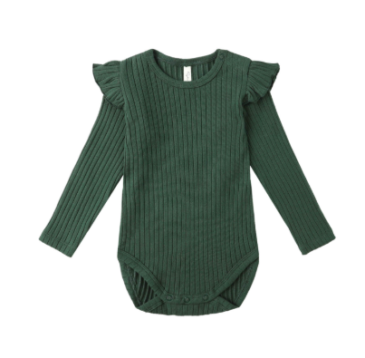 Rylee + Cru - Shoulder Ruffle Bodysuit || Green
