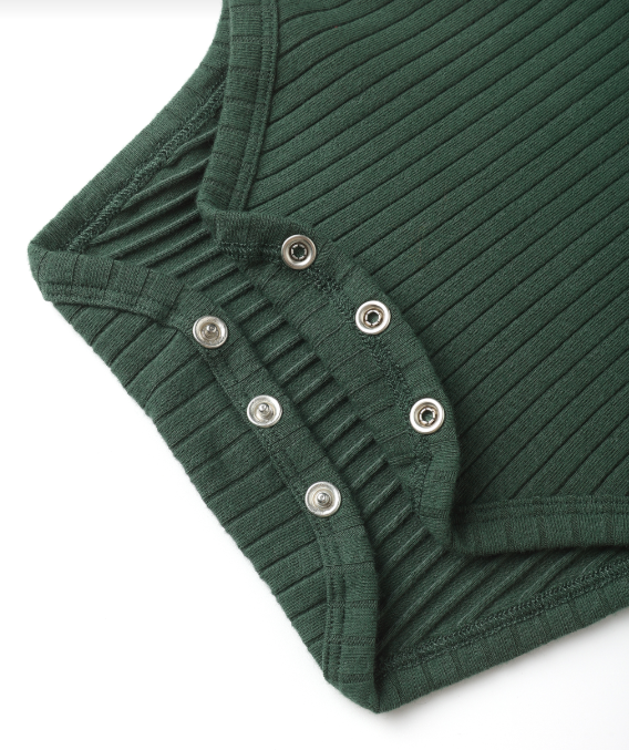 Rylee + Cru - Shoulder Ruffle Bodysuit || Green