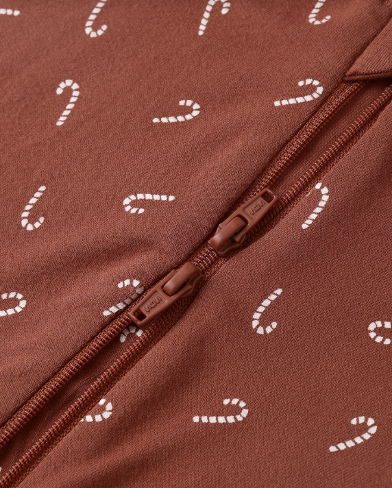 Quincy Mae - Bamboo Zip Footie || Candy Canes