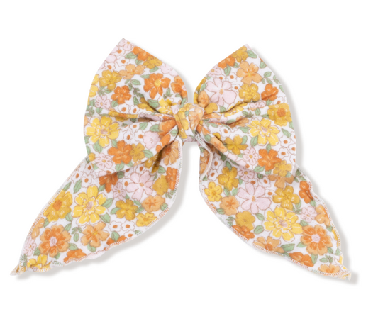 Angel Dear - Sweet Amber Floral - Bow w/ Tails Clip In