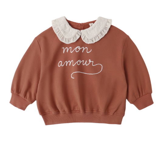 Quincy Mae - Collared Sweatshirt || Mon Amour