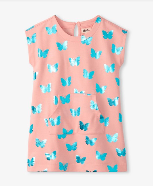 Hatley - Slouchy Dress - Glitter Butterfly