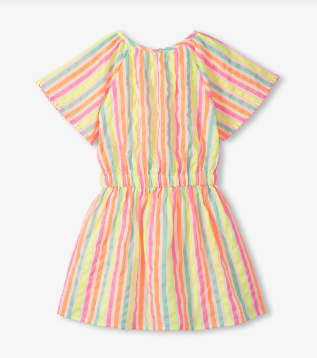 Hatley - Woven Play Dress - Neon Summer Stripes