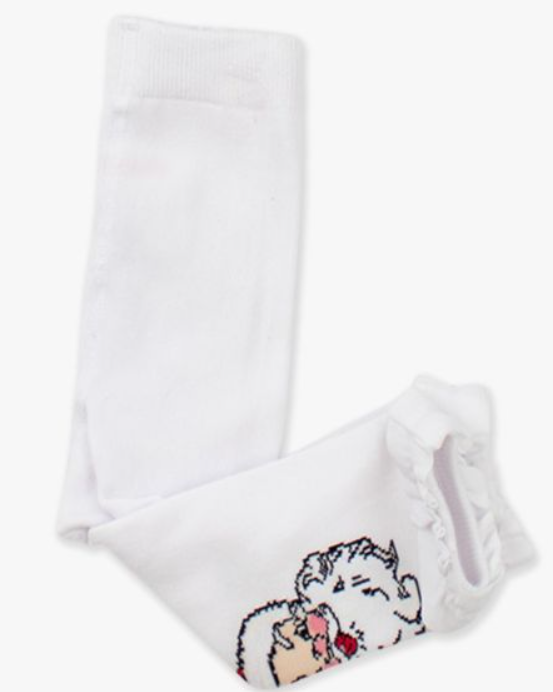RuffleButts + RuggedButts - Patterned Footless Ruffle Tights - Santa Joy