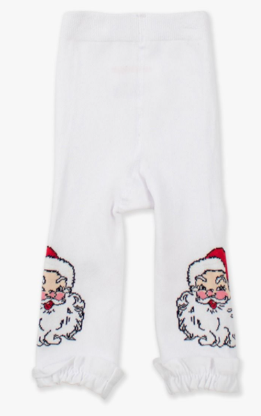 RuffleButts + RuggedButts - Patterned Footless Ruffle Tights - Santa Joy