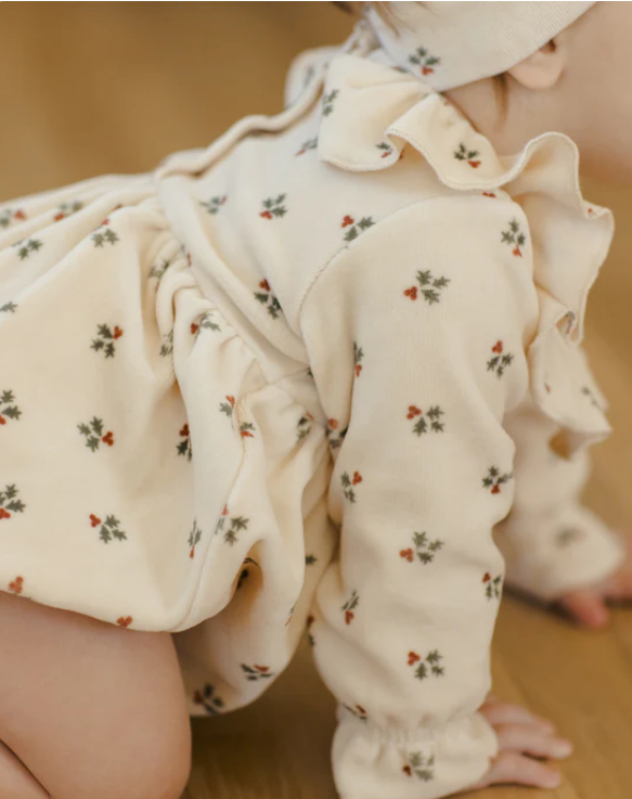 Quincy Mae - Wendy Romper || Holly Berry