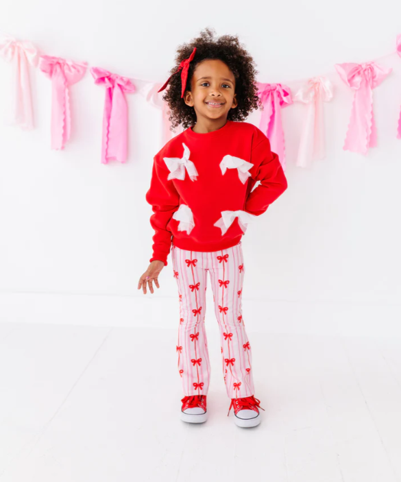 Birdie Bean - Tulle Bow Crewneck Sweatshirt