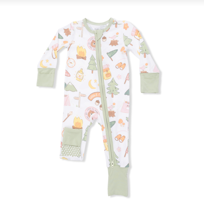 Angel Dear - Camping Pink Convertible Romper