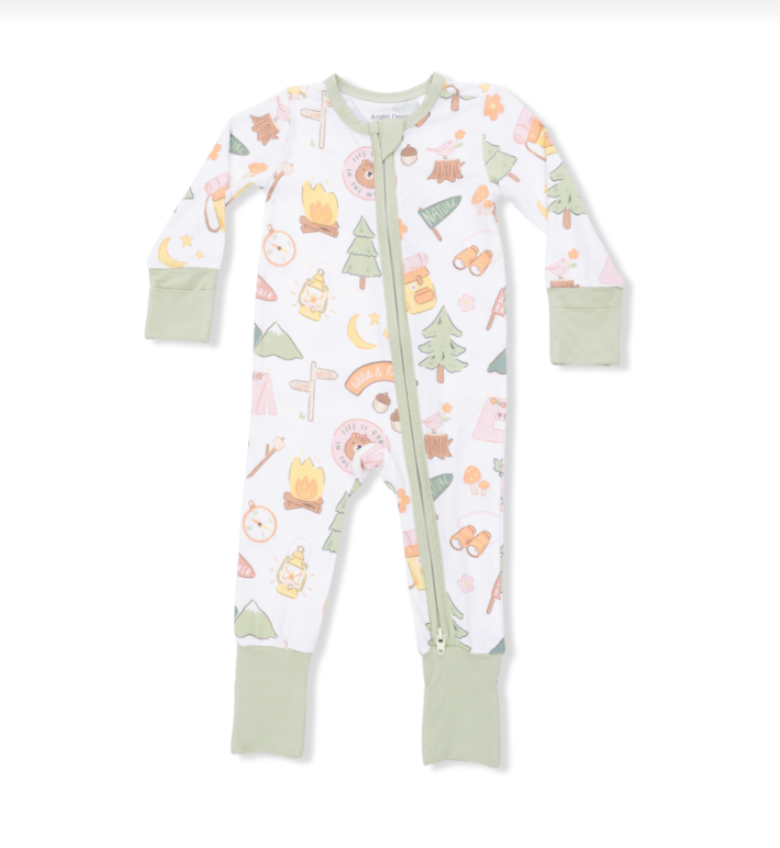 Angel Dear - Camping Pink Convertible Romper