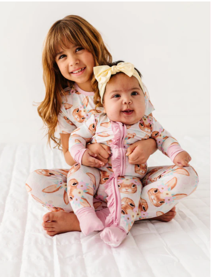 Birdie Bean - Blossom Bunny Ruffle Convertible Romper Pajama