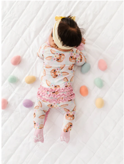Birdie Bean - Blossom Bunny Ruffle Convertible Romper Pajama