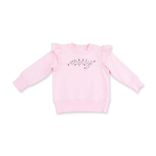 Angel Dear - Christmas Lights Merry Ruffle Sweatshirt
