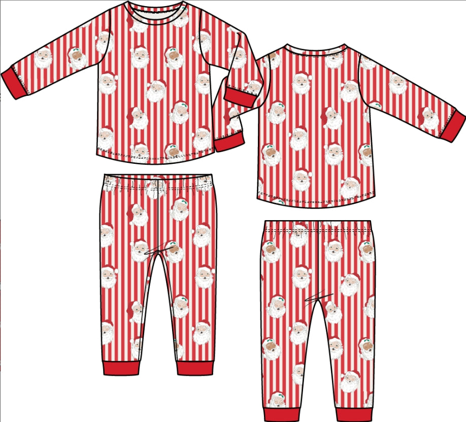 Angel Dear - Vintage Santa Stripe L/S Loungewear Set
