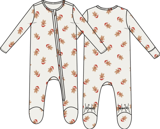Angel Dear - Simple Gingerbread 2 Way Zipper Footie