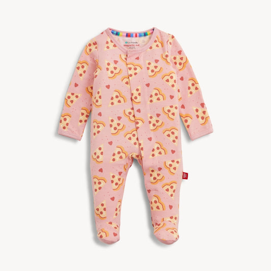 Magnetic Me - Pizza My Heart Pink Modal Footie