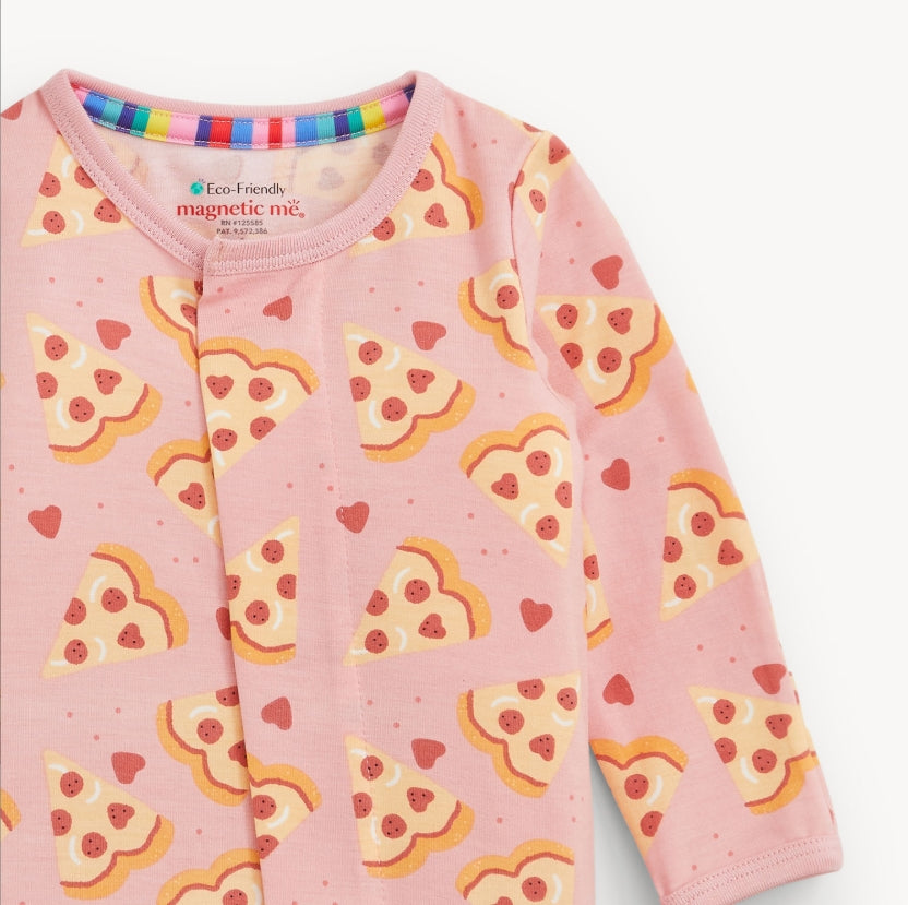 Magnetic Me - Pizza My Heart Pink Modal Footie