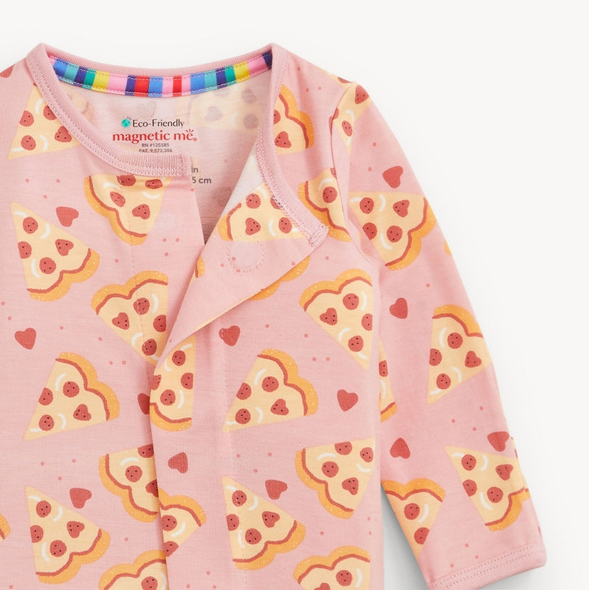 Magnetic Me - Pizza My Heart Pink Modal Footie