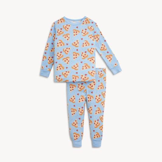 Magnetic Me - Pizza My Heart Blue Modal L/S Pajama Set