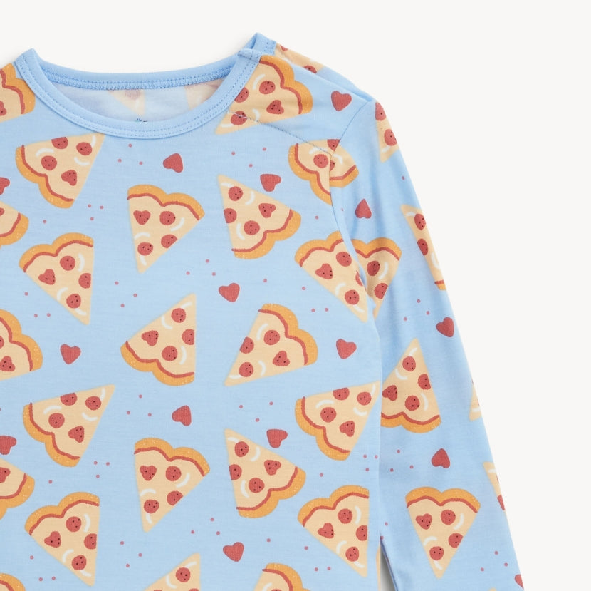 Magnetic Me - Pizza My Heart Blue Modal L/S Pajama Set