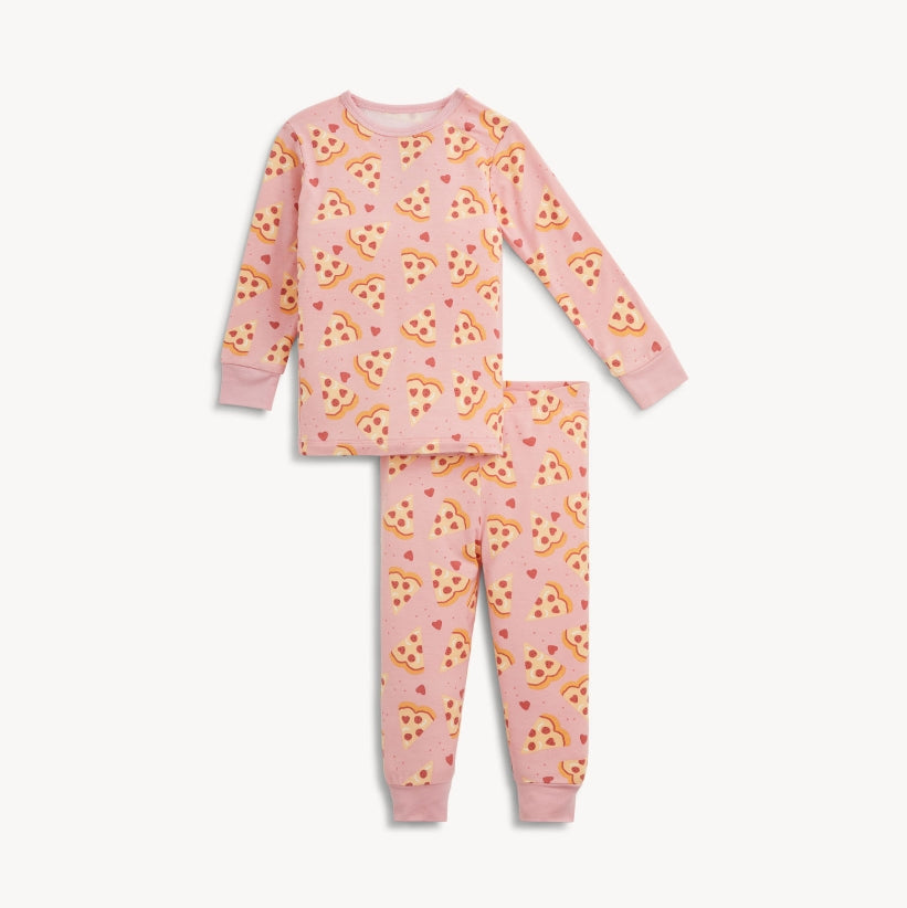 Magnetic Me - Pizza My Heart Pink Modal L/S Pajama Set
