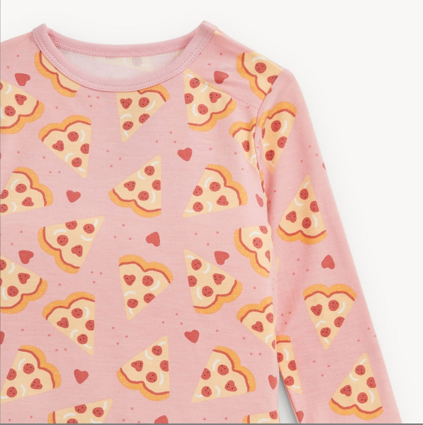 Magnetic Me - Pizza My Heart Pink Modal L/S Pajama Set