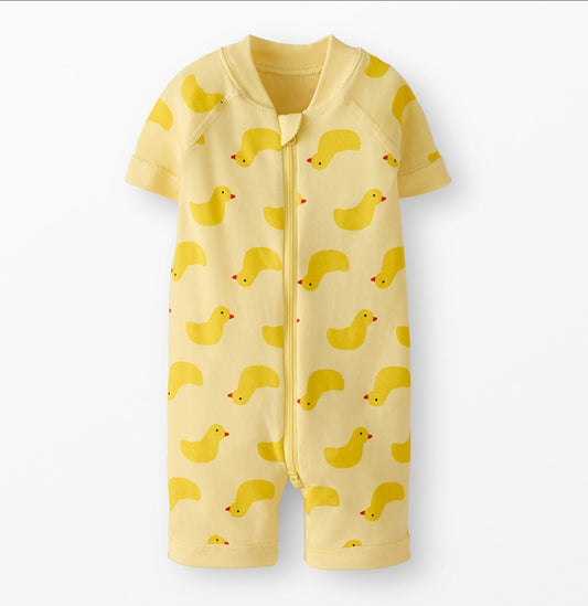 Hanna Andersson - Ducks 2-Way Zip Shortie Sleeper in Hannasoft Stretch