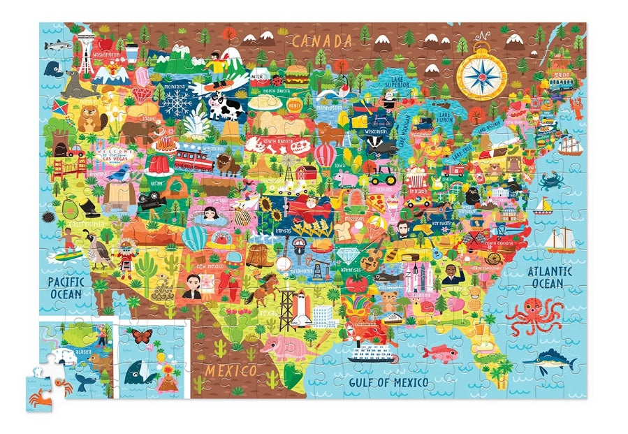 Crocodile Creek - 200pc USA Puzzle